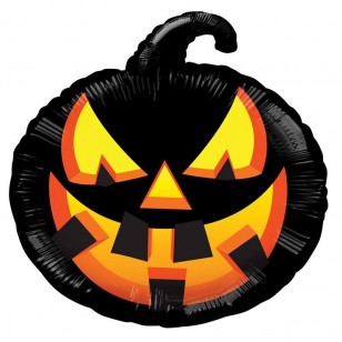 Black Pumpkin Face Halloween Balloon